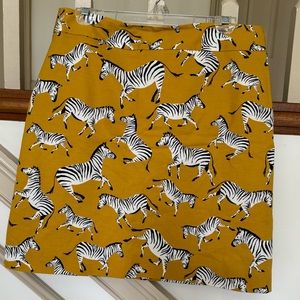 Ann Taylor Factory Mustard Yellow Zebra Skirt
